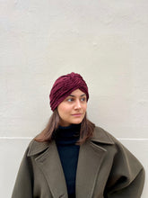 Carica l'immagine nel visualizzatore di Gallery, Turbante velluto rigato bordeaux