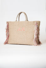 Carica l'immagine nel visualizzatore di Gallery, Tote bag in Juta spigata con frange Cindy