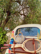 Carica l'immagine nel visualizzatore di Gallery, Venere mini bag in seta azzurro/oro