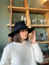 Carica l'immagine nel visualizzatore di Gallery, Cappello Fedora large lapin black
