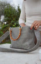 Carica l'immagine nel visualizzatore di Gallery, Mini bamboo bag tweed sky