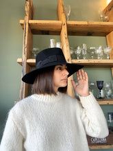 Carica l'immagine nel visualizzatore di Gallery, Cappello Fedora large lapin black